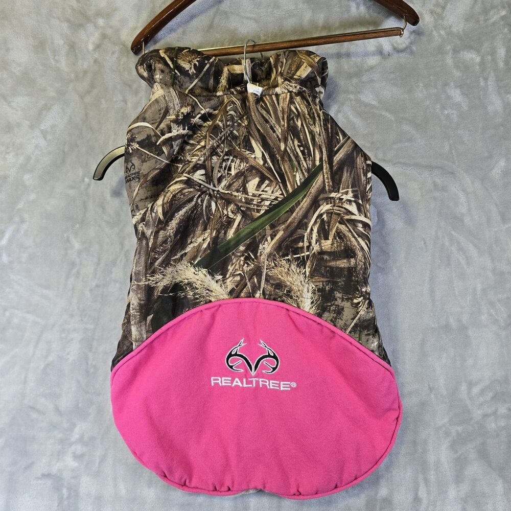 Realtree Edge Camo Hot Pink Dog Jacket Fleece Lined Washable XL Hunting Outdoors